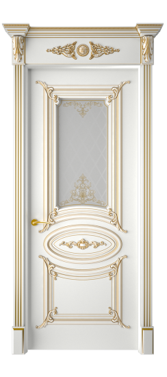 Багет 9.1 ДО | Белая эмаль патина золото