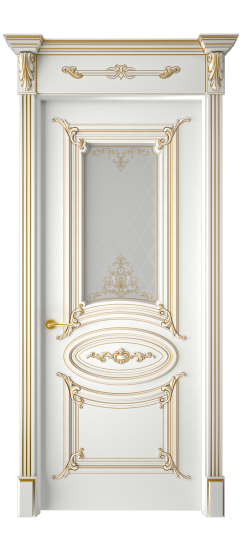 Багет 9.1 ДО | Белая эмаль патина золото