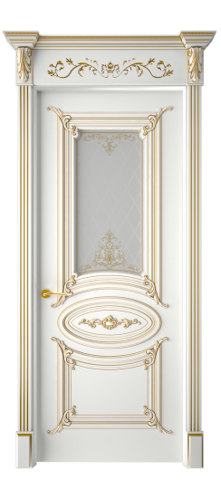 Багет 9.1 ДО | Белая эмаль патина золото