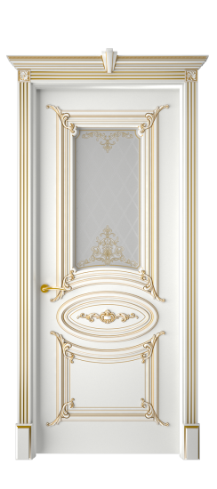 Багет 9.1 ДО | Белая эмаль патина золото