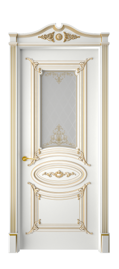 Багет 9.1 ДО | Белая эмаль патина золото