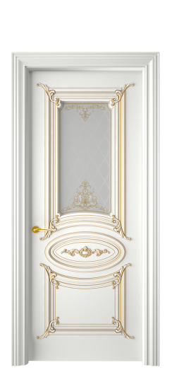 Багет 9.1 ДО | Белая эмаль патина золото