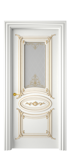 Багет 9.1 ДО | Белая эмаль патина золото