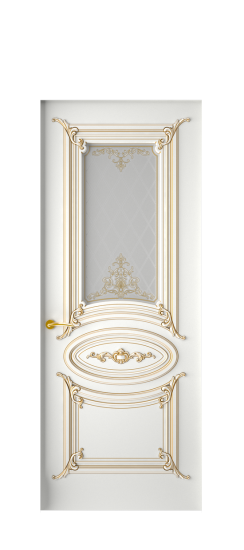 Багет 9.1 ДО | Белая эмаль патина золото