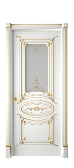 Багет 9.1 ДО | Белая эмаль патина золото