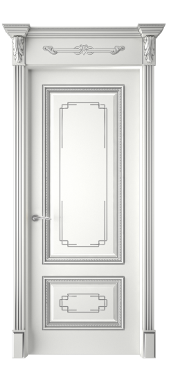 Багет А11.2 ДГ | Белая эмаль патина серебро