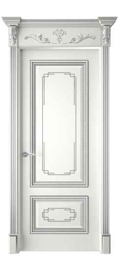 Багет А11.2 ДГ | Белая эмаль патина серебро