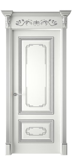 Багет А11.2 ДГ | Белая эмаль патина серебро