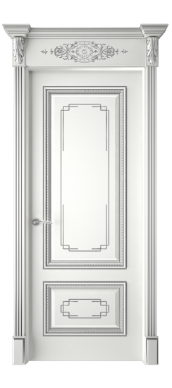 Багет А11.2 ДГ | Белая эмаль патина серебро