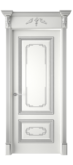 Багет А11.2 ДГ | Белая эмаль патина серебро