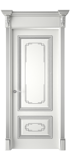 Багет А11.2 ДГ | Белая эмаль патина серебро