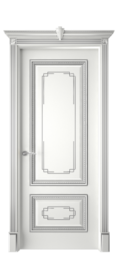 Багет А11.2 ДГ | Белая эмаль патина серебро