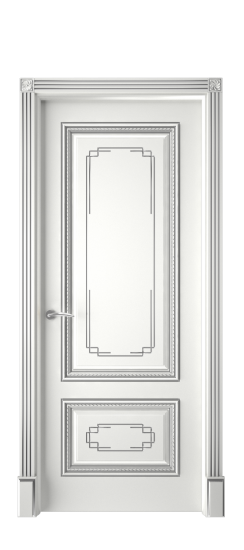 Багет А11.2 ДГ | Белая эмаль патина серебро