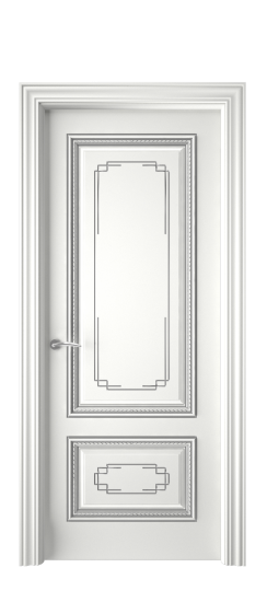 Багет А11.2 ДГ | Белая эмаль патина серебро