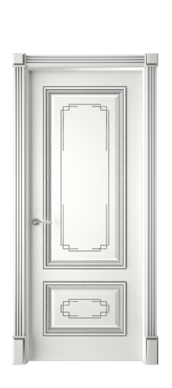 Багет А11.2 ДГ | Белая эмаль патина серебро