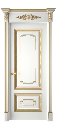 Багет А11.2 ДГ | Белая эмаль патина золото