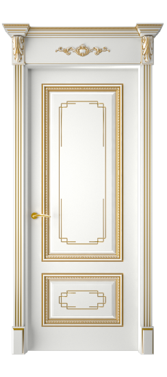 Багет А11.2 ДГ | Белая эмаль патина золото