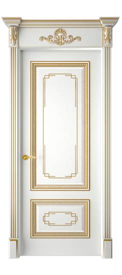 Багет А11.2 ДГ | Белая эмаль патина золото