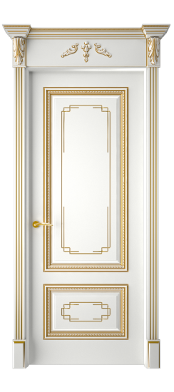 Багет А11.2 ДГ | Белая эмаль патина золото