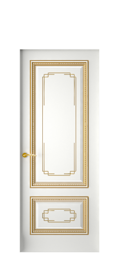 Багет А11.2 ДГ | Белая эмаль патина золото