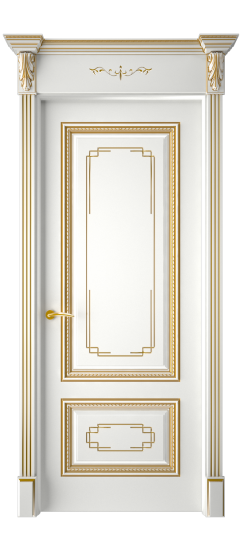 Багет А11.2 ДГ | Белая эмаль патина золото