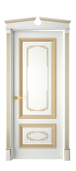 Багет А11.2 ДГ | Белая эмаль патина золото