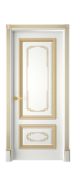 Багет А11.2 ДГ | Белая эмаль патина золото