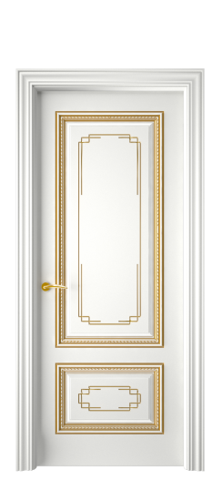 Багет А11.2 ДГ | Белая эмаль патина золото