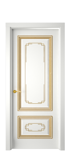 Багет А11.2 ДГ | Белая эмаль патина золото