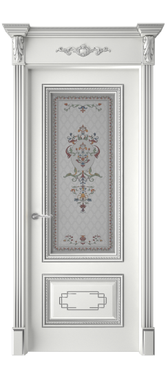 Багет А11.2 ДО | Белая эмаль патина серебро