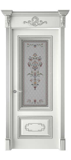 Багет А11.2 ДО | Белая эмаль патина серебро