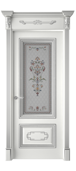 Багет А11.2 ДО | Белая эмаль патина серебро