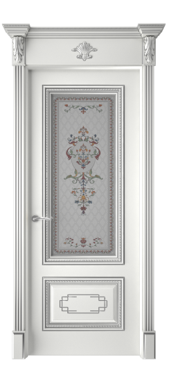 Багет А11.2 ДО | Белая эмаль патина серебро