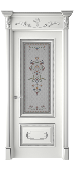 Багет А11.2 ДО | Белая эмаль патина серебро