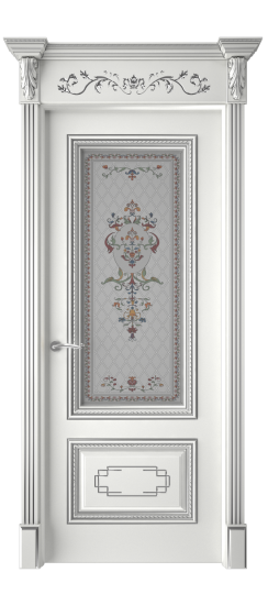 Багет А11.2 ДО | Белая эмаль патина серебро