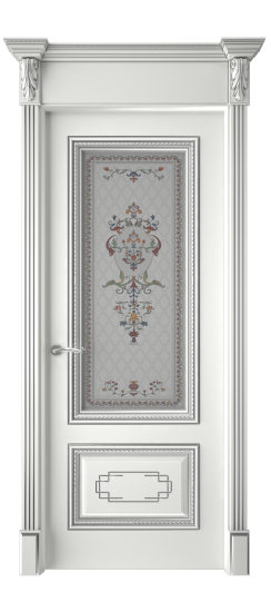 Багет А11.2 ДО | Белая эмаль патина серебро