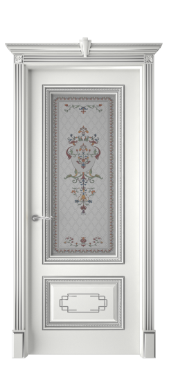 Багет А11.2 ДО | Белая эмаль патина серебро