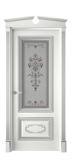 Багет А11.2 ДО | Белая эмаль патина серебро