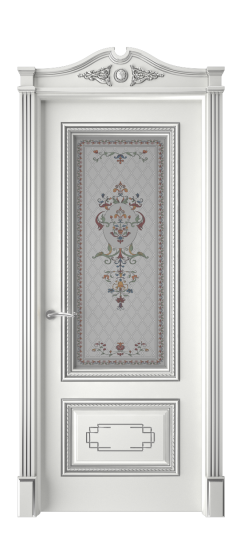 Багет А11.2 ДО | Белая эмаль патина серебро