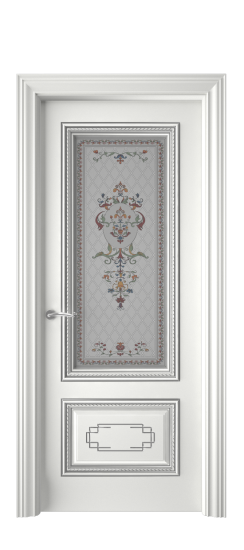 Багет А11.2 ДО | Белая эмаль патина серебро