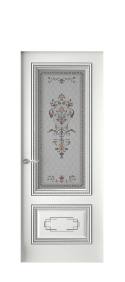 Багет А11.2 ДО | Белая эмаль патина серебро