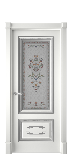 Багет А11.2 ДО | Белая эмаль патина серебро