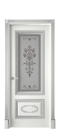 Багет А11.2 ДО | Белая эмаль патина серебро