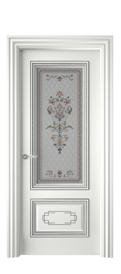 Багет А11.2 ДО | Белая эмаль патина серебро