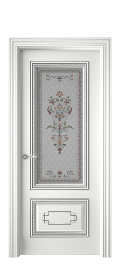 Багет А11.2 ДО | Белая эмаль патина серебро