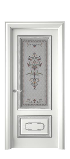 Багет А11.2 ДО | Белая эмаль патина серебро