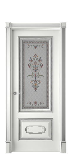 Багет А11.2 ДО | Белая эмаль патина серебро