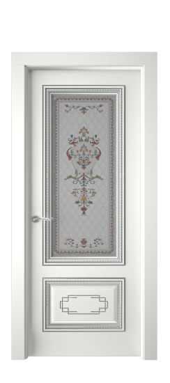 Багет А11.2 ДО | Белая эмаль патина серебро