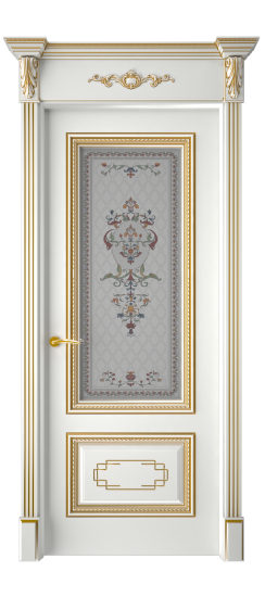 Багет А11.2 ДО | Белая эмаль патина золото