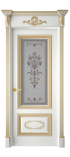 Багет А11.2 ДО | Белая эмаль патина золото